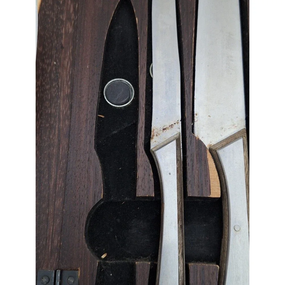 Vintage 1969 Artifex Movendi Hand Made Stainless Steel Knife Set USED